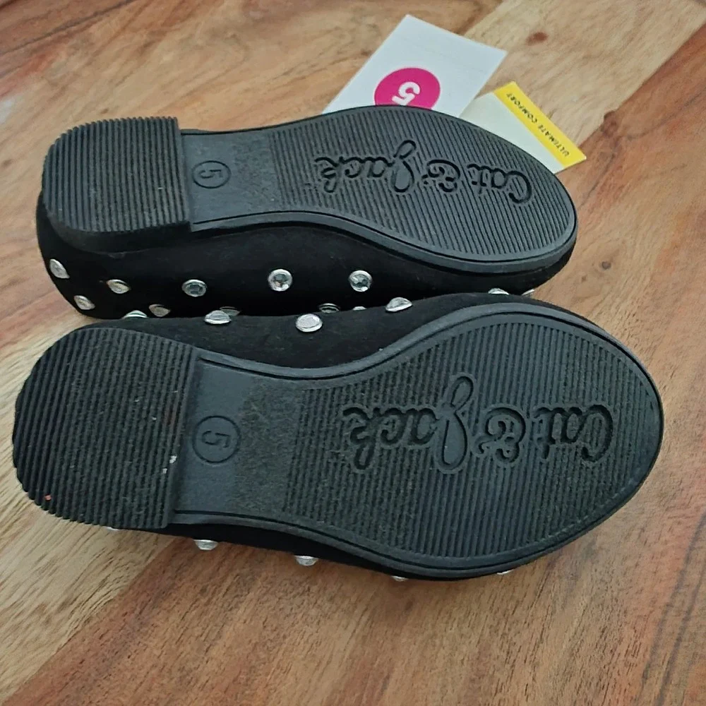 Cat & Jack Trina Mary Jane Toddler 5 Black NEW Rhinestone Memory Foam Shoes